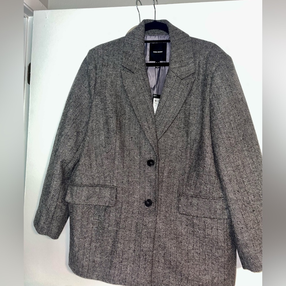 Vero Moda Gray Herringbone Blazer